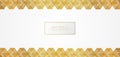 Zigzag wavy pattern gold luxury frame design white background