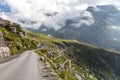 Zigzags of the road from Manali to Rohtang pass. Royalty Free Stock Photo