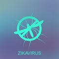 Zika mosquito illustration. Virus alert. Aedes Aegypti on blue background.