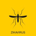 Zika mosquito illustration. Zika virus alert. Zika virus concept. Zika virus mosquito bite. Aedes Aegypti on