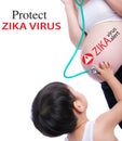 Zika pregnancy fear medical concept and virus danger concept. Is