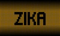 Zika text on biohazard warning symbols illustration