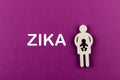 Zika virus concept. Mother and child. Pregnancy. Wooden figure Royalty Free Stock Photo