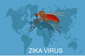 Zika virus concept, vector illustration Royalty Free Stock Photo