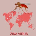 Zika virus concept, vector illustration Royalty Free Stock Photo