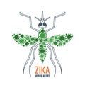 Zika virus concept. Vector illustration of mosquito. Royalty Free Stock Photo