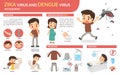Zika virus and dengue virus infographic. Royalty Free Stock Photo