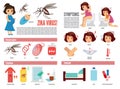 Zika virus and dengue virus infographic Royalty Free Stock Photo