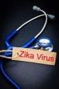 Zika virus and stethoscope.
