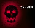 Zika virus wallpaper with skull of mosquito