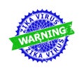 ZIKA VIRUS WARNING Bicolor Rosette Unclean Stamp Seal