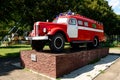ZIL fire truck - a monument in honor of the firefighters of the Kuban to commemorate the 100th anniversary of the Soviet fire brig