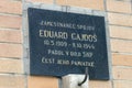 Plaque dedicated to Eduard Gajdos