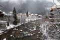 Ziller river in winter. Mayrhofen, Austria