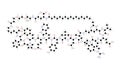 zilucoplan molecule, structural chemical formula, ball-and-stick model, isolated image complement inhibitor