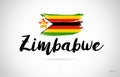 zimbabwe country flag concept with grunge design icon logo