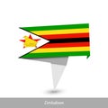 Zimbabwe Country flag. Paper origami banner