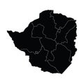 Zimbabwe country map vector with regional areas