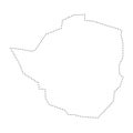 Zimbabwe dotted outline vector map