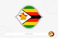 Zimbabwe flag for basketball competition on gray basketball background