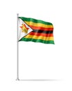 Zimbabwe flag isolated on white Royalty Free Stock Photo