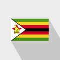 Zimbabwe flag Long Shadow design vector