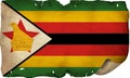 Zimbabwe Flag On Old Paper