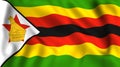 Zimbabwe flag waving symbol in the wind