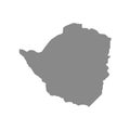 Zimbabwe gray map on white background vector