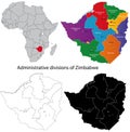 Zimbabwe map Royalty Free Stock Photo