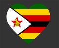 Zimbabwe Flag National Africa Emblem Heart Icon Royalty Free Stock Photo