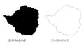 Zimbabwe map silhouette Royalty Free Stock Photo