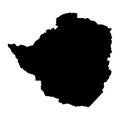 Zimbabwe Map Silhouette Royalty Free Stock Photo