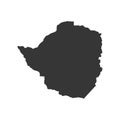 Zimbabwe map silhouette Royalty Free Stock Photo