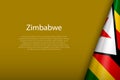Zimbabwe national flag isolated on background with copyspace Royalty Free Stock Photo