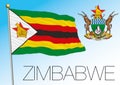 Zimbabwe official national flag and coat of arms, africa Royalty Free Stock Photo