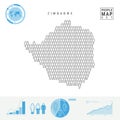 Zimbabwe People Icon Map. Stylized Vector Silhouette of Zimbabwe. Population Growth and Aging Infographics