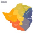 Zimbabwe political map of administrative divisions