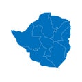 Zimbabwe political map of administrative divisions