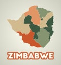 Zimbabwe poster in retro style.