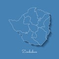 Zimbabwe region map: blue with white outline and.