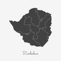 Zimbabwe region map: grey outline on white.