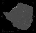 Zimbabwe shape on black. Bilevel