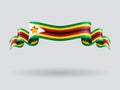 Zimbabwe wavy flag. Vector illustration. Royalty Free Stock Photo