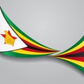Zimbabwe wavy flag. Vector illustration. Royalty Free Stock Photo