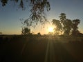 Zimbabwean farm at sunset Royalty Free Stock Photo