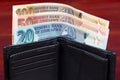 Zimbabwean money in the black wallet Royalty Free Stock Photo