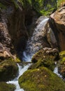 Zimitzbach waterfall flowing on stone. Austria Alps mountain area Royalty Free Stock Photo