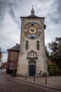 Zimmer clock tower, Lier, Belgium, dramatic clouds Royalty Free Stock Photo