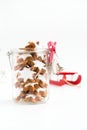 Zimtsterne, German Christmas Cookies in Decoated Glass Jar Royalty Free Stock Photo